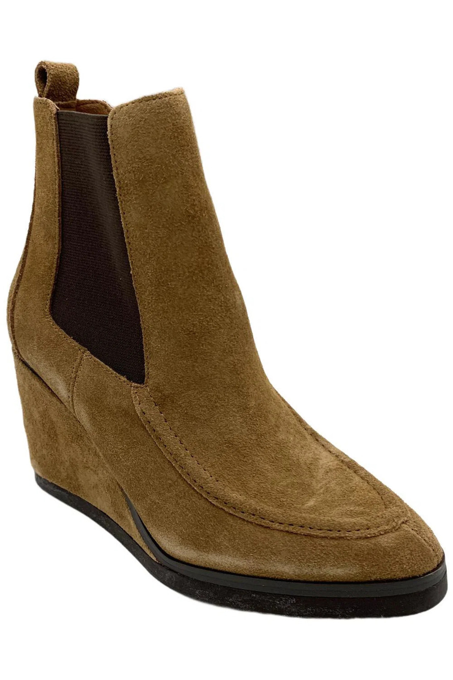 NYDJ Women's Leeza Zip Wedged Calf Suede Ankle Bootie Cognac - Medium